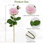 3 stuks roze kunstmatige dahlia's, 75 cm kunstzijden bloemen met lange steel voor bloemarrangementen, faux dahlia's bloemen voor doe-het-zelf bruiloft party middenstuk huis kantoor