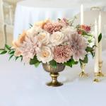 Gemischte Kunstblumen, Verschiedene Künstliche Seidenblumen mit Dahlien Rosen mit Stiel für DIY Basteln Hochzeitssträuße, Tafelaufsätze, Kuchenblumen, Arrangements, Party Heim