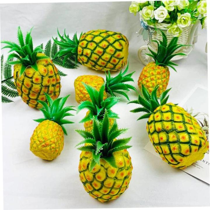 1 Satz Lebensechte Fruchtdekoration Dekorative Ananas Simulation Ananas-Modell Ananas Figur Künstliche Früchte Plastikobst Früchte Foto Requisiten Nachahmung Ananas-Modell 2st
