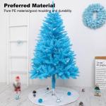 Blauer Weihnachtsbaum, spitzer/flacher Weihnachtsbaum, hochwertiger künstlicher Weihnachtsbaum, einfach zu montieren, faltbarer Metallsockel, geeignet for Haus, Partydekoration(Po