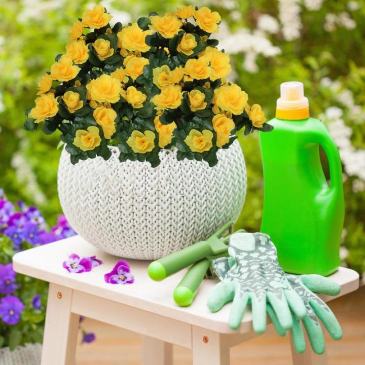Kunstblumen Deko Künstliche Blumen Blumenstrauss Künstlich Große 33 cm Gardenie Blume Dekoration für Zuhause Tisch Büro Hausgarten Geburtstag Party 0515