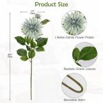 3 stuks blauwe kunstmatige dahlia's, 75 cm kunstzijden bloemen met lange steel voor bloemarrangementen, faux dahlia's bloemen voor doe-het-zelf bruiloft party middenstuk huis kanto
