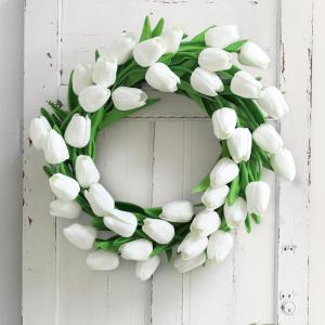Kunsttulpen van latex, 12 stuks, neptulpen, voor thuis, kantoor, bruiloft, decoratie, wit
