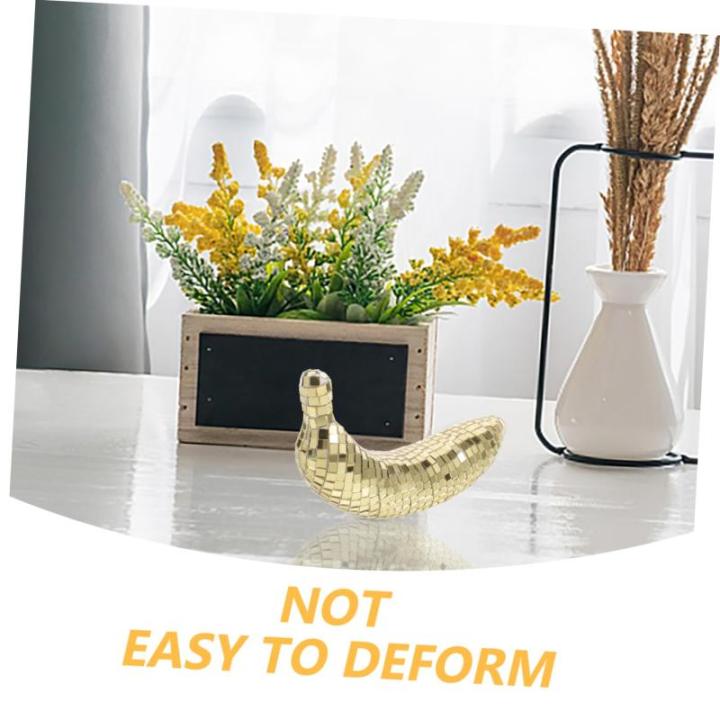 4 Stück Disco-Banane Spiegel-Disco-Ornament nautisch Dekorationen bürodeko büro Dekoration glitzernde Netzstrümpfe Hochzeitsdekoration Bananenfigur für den Tisch Obstdekor Sc