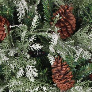 Weihnachtsbaum mit Zapfen Grün und Weiß 225 cm PVC & PE,Faltbarer und großer Weihnachtsbaum aus PVC und PE mit 1036 Spitzen für Festliche Stimmung Künstliche Weihnachtsbäume,