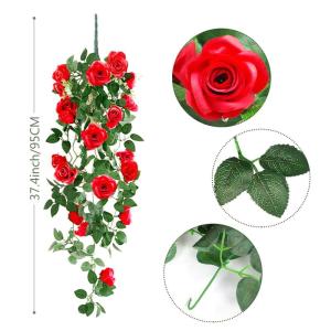 2 stuks kunstmatige blauweregen bloemen kunstmatige hangende mand plant wijnstok nep zijde hangende bloem voor tuin muur hek bruiloft balkon outdoor indoor huis deur decoratie