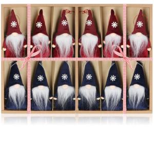 12x Premium Kerstman 12cm - decoratie voor de kerstboom, kerstboomfiguur als boom, kerstversiering of cadeau