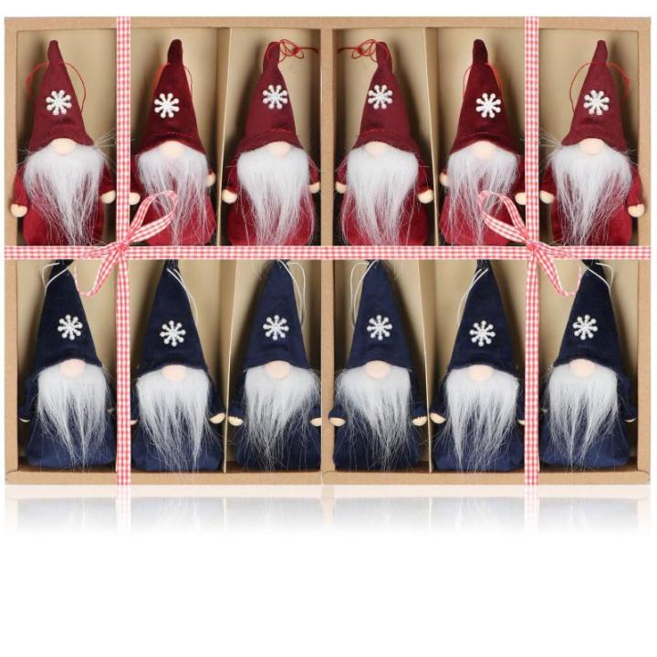12x Premium Kerstman 12cm - decoratie voor de kerstboom, kerstboomfiguur als boom, kerstversiering of cadeau