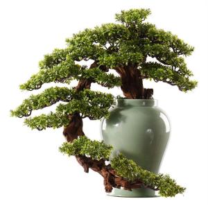 Künstlicher Bonsai-Baum Künstlicher Bonsai-Baum, neue chinesische Zen-Verzierung, gefälschter Baum mit Keramiktopf, künstliche Bonsai-Pflanze, Desktop-Dekoration for Zuhause, B