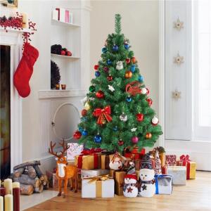 Kunstkerstboom, 124 cm met 208 takken, opvouwbare metalen standaard, kerstdecoratie, groen