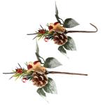 6 x decoratieve maretak, decoratieve maretakjes om op te hangen, decoratieve takken als knutselbenodigdheden, verfraait geschenken en potpourris (6 stuks - rood + groen + wit)