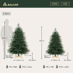 Kunstkerstboom, 120 cm met houten standaard, PE natuurgetrouwe spuitgietelementen en pvc, Nordmann-spar, kunstkerstboom van 1,2 m (Ø 86 cm)