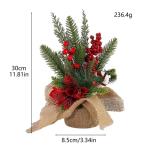 Mini-Weihnachtsbaum, 30,5 cm, künstlicher kleiner Weihnachtsbaum mit Jute-Basis, Tisch-Weihnachtsbaum, Kiefernbaum, für Innenbereich, Heimdekoration, Urlaubsdekoration (B)