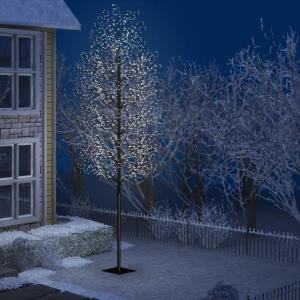 LED Weihnachtsbaum Lichterbaum Weihnachten Christbaum für Außenbereich geeignet 2000 LEDs Kaltweißes Licht Kirschblüten 500 cm