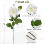 3 stuks witte kunstmatige dahlia's, 75 cm kunstzijden bloemen met lange steel voor bloemstukken, faux dahlia's bloemen voor doe-het-zelf bruiloft party middenstuk huis kantoor deco