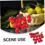 12 STK Simulierte Kirschtomaten Kirschtomatenmodell Gefälschte Kirschtomaten Schmücken Mini-Cherry-Tomaten Simulation Kirschtomaten Zuhause Gefälschte Fruchtstütze PVC Rot