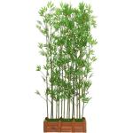 Kunstmatige bamboebladeren doe-het-zelf decoratiescherm met houten basis 1,8 m hoge faux potplant voor restaurant kantoor natuurlijk groen decoratie (6 ft hoog 80 cm x 18 cm x 18,5