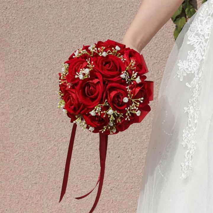 Hochzeitsstrauß Seidenrose Braut Brautjungfern Handstrauß Combo Hochzeitsblume