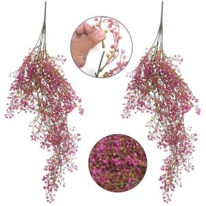 2 stuks hangende mand kunstmatige bloem, kunstmatige bloemen aan de muur, muur gemonteerde kunstmatige bloemen, kunstmatige bloemen buiten, kunstmatige hangplanten voor thuis, tuin