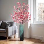 4 stuks kunstkersenbloesem, takken, roze perzikbloemen, 100 cm, kunstbloemen, bulk, lente, zijden bloemen, planten, bundel, lange stelen voor bruiloft, feest, tafel, vaas, decorati