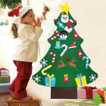 Filz Weihnachtsbaum Set DIY Filz Weihnachtsbaum Set Falt Filz Weihnachtsbaum Dekoration DIY Filz Deko Weihnachtsbaum Für Kinder mit Abnehmbaren Hängenden Ornamenten für Home/Tü