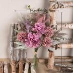 Kunstblumen Künstliche Pflanzen Blumen Deko Seidenblumen Hortensien Blumenarrangements Kernstück Hochzeit Blumenstrauß(Rosa)