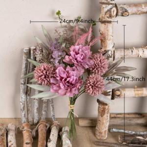 Kunstblumen Künstliche Pflanzen Blumen Deko Seidenblumen Hortensien Blumenarrangements Kernstück Hochzeit Blumenstrauß(Rosa)