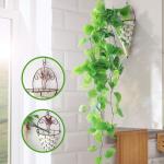 2 stuks kunstmatige hangende planten met manden, nep hangende klimop wijnstok muur opknoping planten groen voor huis tuin kamer bruiloft decoraties