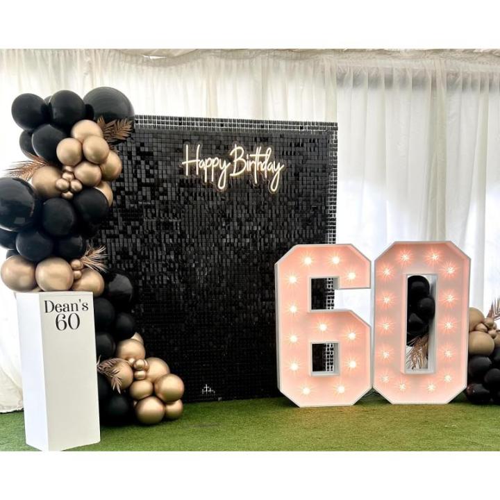 Schwarzer schimmernder Wandhintergrund mit Pailletten, 24 Paneele, glitzernder Hintergrund, 3D-Wand für Party, Geburtstag, Halloween, Verlobung, Dekorationen