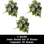 Kunstblumen Deko 30 Stück Künstliche Plastikblumen mit Einzelner Stiel Künstliche für Zuhause Party Hochzeit Blumenstrauß Pflanzgefäß Dekoration 1515