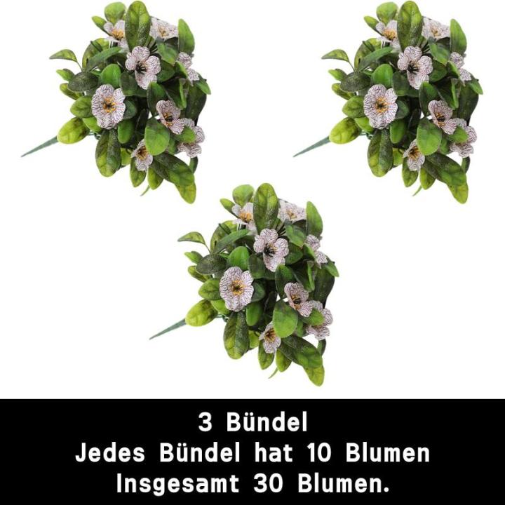 Kunstblumen Deko 30 Stück Künstliche Plastikblumen mit Einzelner Stiel Künstliche für Zuhause Party Hochzeit Blumenstrauß Pflanzgefäß Dekoration 1515