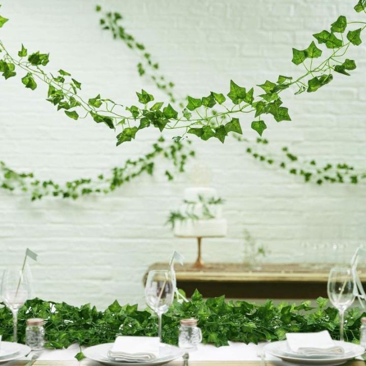 Kunstklimop, 24 stuks, 40 m, hangende klimop, slinger, bladeren, planten, kunstklimop, slinger, geschenken, Kerstmis, keuken, feest, tuin, bruiloft, muur, wooncultuur