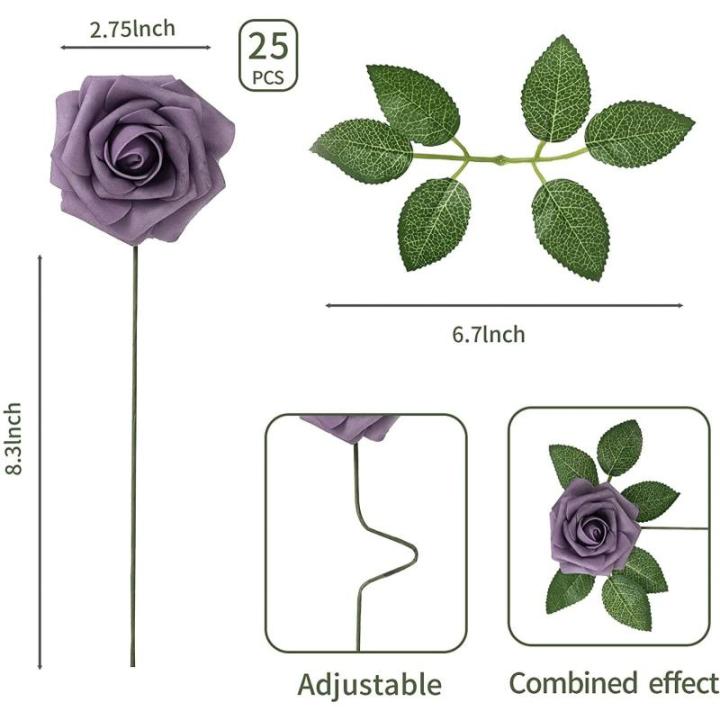 25 stuks echt uitziende nep roos hoofd, nepbloemen Realfor DIY bruiloft boeketten Centerpieces arrangementen Party Home Decoraties, Freecombination2