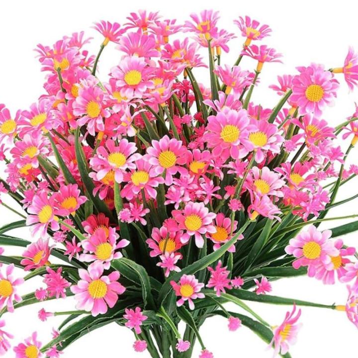 Künstliche Blumen Gänseblümchen UV-beständig Farbecht Kunststoff Pflanze für Home Decor