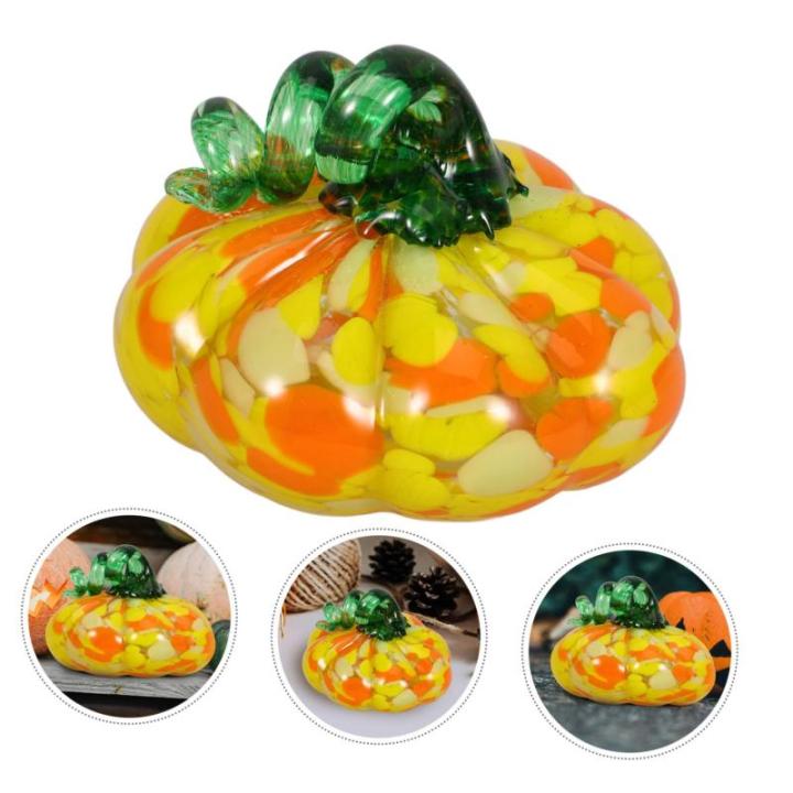 4 Stück Kürbishandwerk Kürbis-Requisite Kürbis im Herbst Kürbis-Tischdekoration Halloween Dekoration Herbst Dekoration bastelset Szenenlayout Glas Kleiner Kürbis Hausbedarf