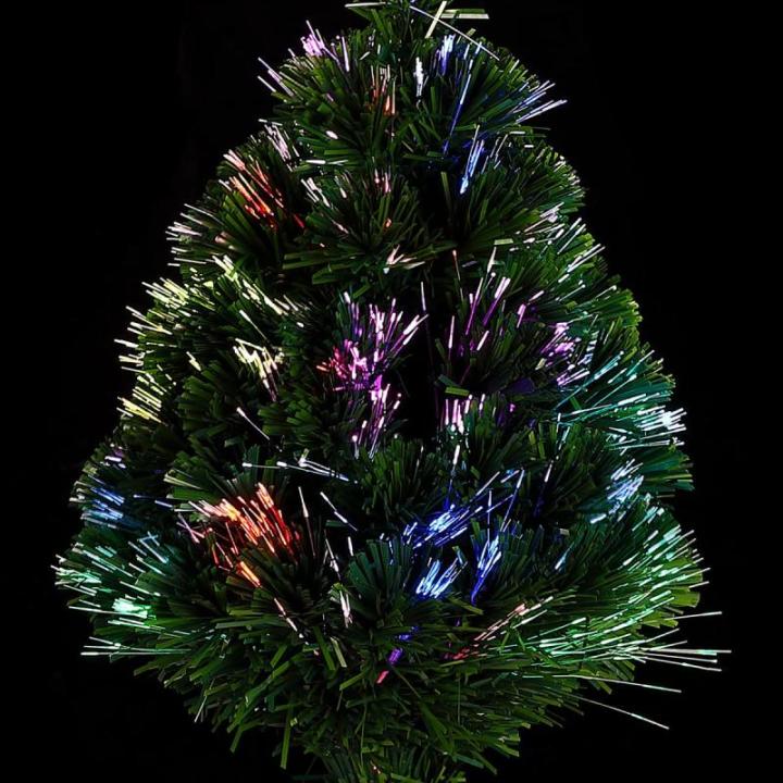 CASARIA Mini Kunstkerstboom 65cm Glasvezelverlichting Automatische Kleurverandering 9 Lichteffecten Nep Kerstboom Groen