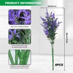 Kunstmatige lavendel bloemen, 8 bundels nep decoratieve bloemen buiten kunstmatige lavendel plant boeket plastic faux bloem voor tuin