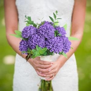 , 20 stuks dahlia-bloemen met bladeren en stelen, doe-het-zelf paarse dahlia-schuim bloem voor bruiloft, boeketten, bloemen, centerpieces, arrangementen feesttafels,
