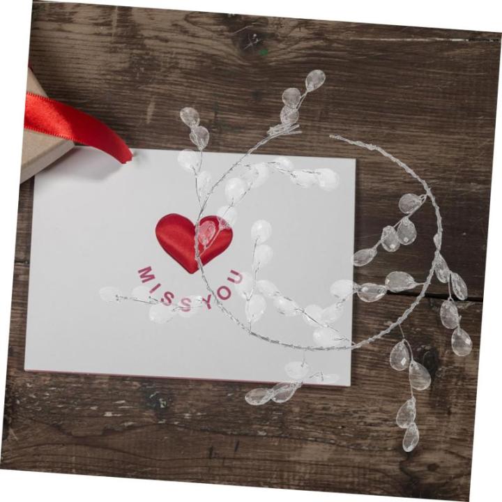 4 Stück Kristallperlen Acryl Blumenzweig Perlen Blumenzweig Knospenzweig Künstlicher Blumenzweig Acrylzweig Hochzeit DIY Blumenhandwerk Perle Heim DIY Acryl Pflanze