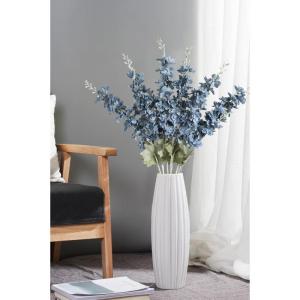 6 stuks Delphinium ridderspoor zijden bloemen 85 cm lange steel bloemen voor thuis bruiloft kantoor feest arrangement decoratie (Haze Blue)
