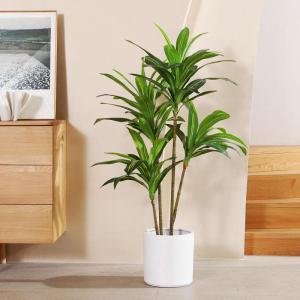 Kunstmatige drakenboom, 120 cm, tropische , perfecte in pot, nepplant, decoratie voor woonkamer, balkon, slaapkamer, kantoor, perfect cadeau voor een housewarming