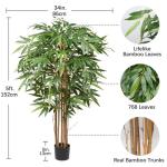 Bamboeplant, , groot, kunstboom, groot, 150 cm, kamerplant, kunstplant met 768 bladeren, grote , decoratieve ambus,