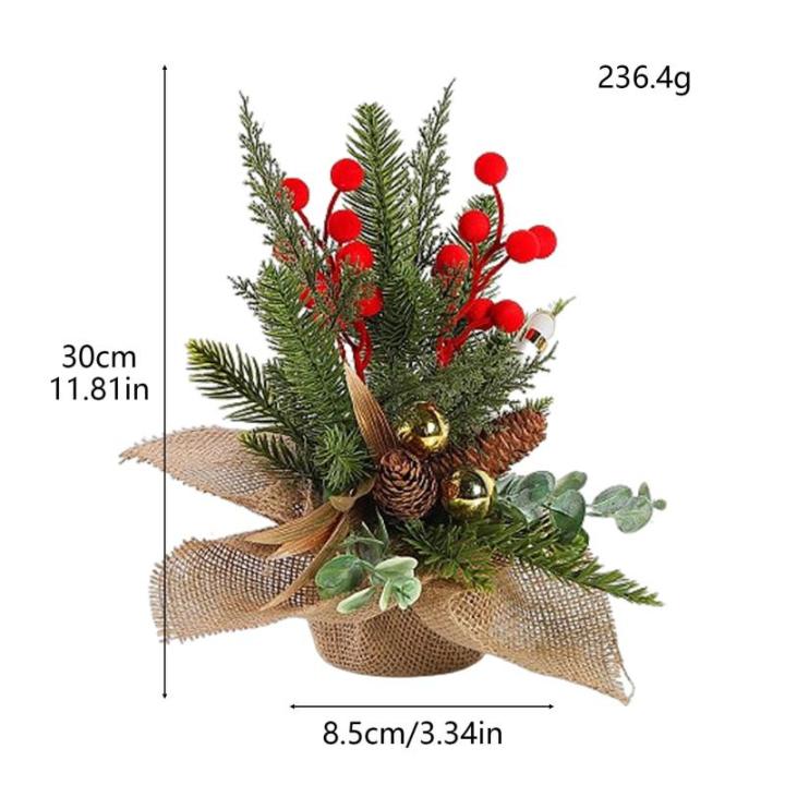 Mini-Weihnachtsbaum, 30,5 cm, künstlicher kleiner Weihnachtsbaum mit Jute-Basis, Tisch-Weihnachtsbaum, Kiefernbaum, für Innenbereich, Heimdekoration, Urlaubsdekoration (D)