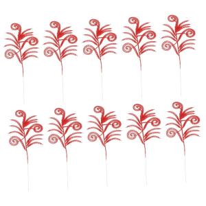 10st Weihnachtsblatt Glitzernde Weihnachtsblätter Weihnachtslaub Künstlich Weihnachtsschmuck Ornamente Baumzweige Zur Dekoration Glitzernde Weihnachtssternblätter Glitzerpulver 
