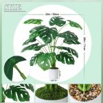 Kunstpalmbladeren, plant in pot, 18 takken, 71 cm, kunstmatige tropische monstera-planten, groene bladeren, Hawaiiaanse Monstera-plant, splitphilo-plant, grote groene plant