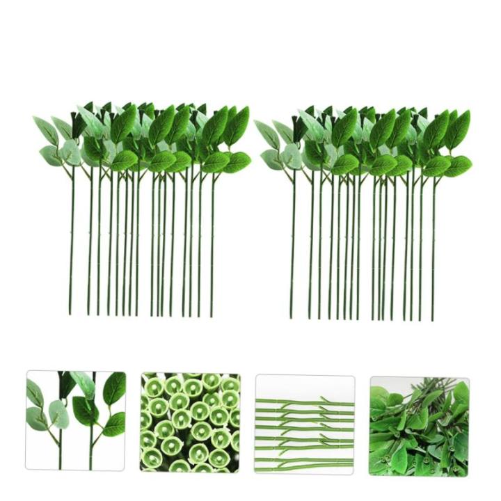 120 STK Rosenstiel Blumen Machen simulierte Blumenstiele Kunstblätter künstliche blüten Artificial künstliche Rosen bastelt Blumendraht Material für künstliche Blumen Draht.