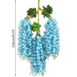 Künstliche Glyzinien Hängeblumen 12 Stück Simulation Seidenblume Hortensie für DIY Girlande Ranke Blumen Schnur nach Hause