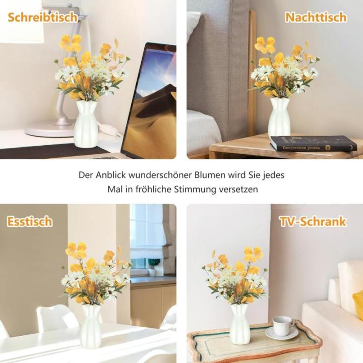 Groot boeket als echt met stelen zijden bloemen, appelbladeren, chrysant bloemstukken, kernstuk, bruiloft, boeket voor doe-het-zelf thuis, bruiloft, feest, festival, decoratie