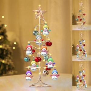 Gepersonaliseerde sneeuwpop familie kerstboom familienaam kerstboom familienaam kerstboom familie kerstdecoratie cadeau, stijl 7-2