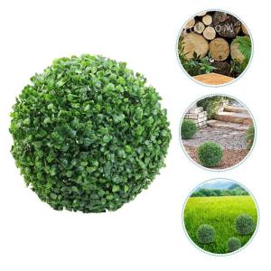 dekorative Kugeln mit grünem Blatt Topiary Sphäre künstlicher Formschnitt gefälschte Pflanzenkugeln Gras Kunstrasen-Anhänger gefälschter Pflanzenkugel-Anhänger Plastik Green